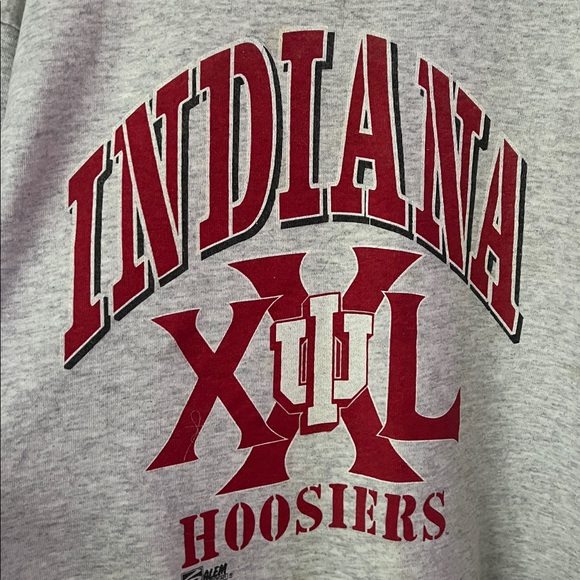 VTG 90s Indiana Hoosiers Salem Sportswear USA Crewneck L Retro NCAA Basketball♠️ - Picture 2 of 7